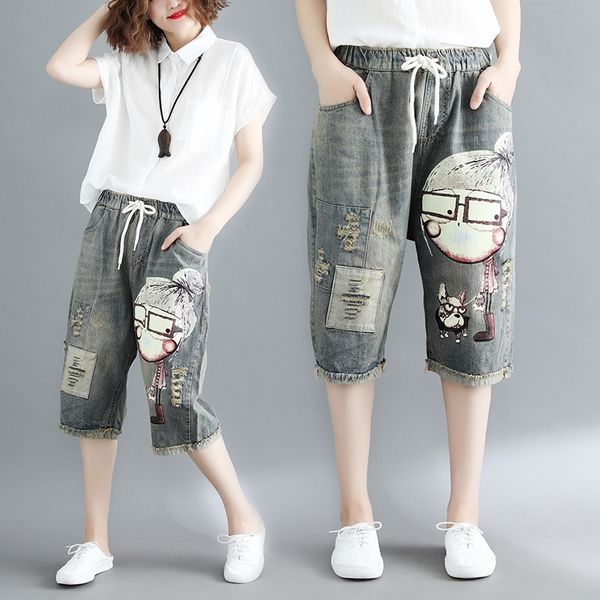 summer thin capris jeans woman holes ripped ladies vacation beach shorts denim pants plus size knee length jeans mujer y200822, Blue
summer thin capris jeans woman holes ripped ladies vacation beach shorts denim pants plus size knee length jeans mujer y200822, Blue