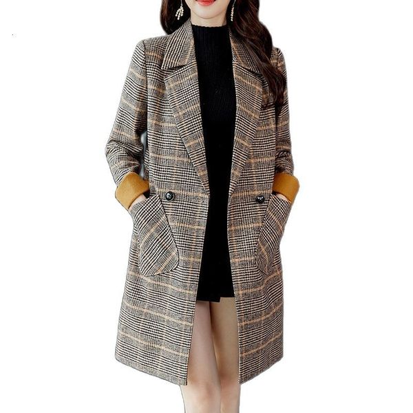 plaid mid-length korean version 2021 women's autumn and winter new woolen coat thickened, Black
plaid mid-length korean version 2021 women's autumn and winter new woolen coat thickened, Black
