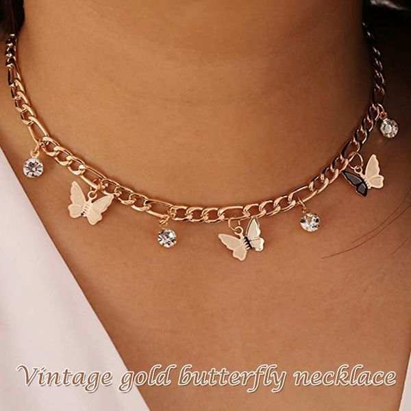vintage gold butterfly pendant choker necklace crystal chain necklaces butterfly tassel hip hop jewelry clavicle choker, Silver
vintage gold butterfly pendant choker necklace crystal chain necklaces butterfly tassel hip hop jewelry clavicle choker, Silver