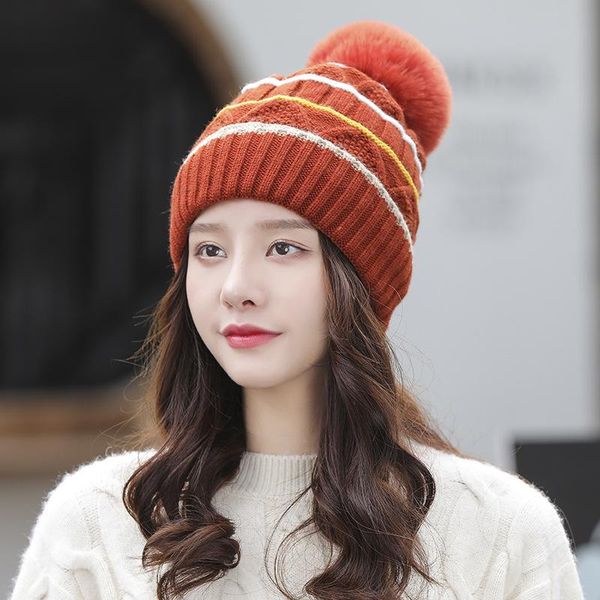 beanie/skull caps woolen cap for women with hair ball thickened stripes fashion knitted warmth 2021 autumn and winter, Blue;gray
beanie/skull caps woolen cap for women with hair ball thickened stripes fashion knitted warmth 2021 autumn and winter, Blue;gray