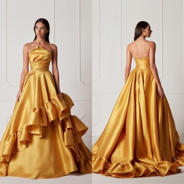 elegant gold evening dresses strapless zipper back satin a line prom dress robes de soirée formal party gowns, Black;red
elegant gold evening dresses strapless zipper back satin a line prom dress robes de soirée formal party gowns, Black;red