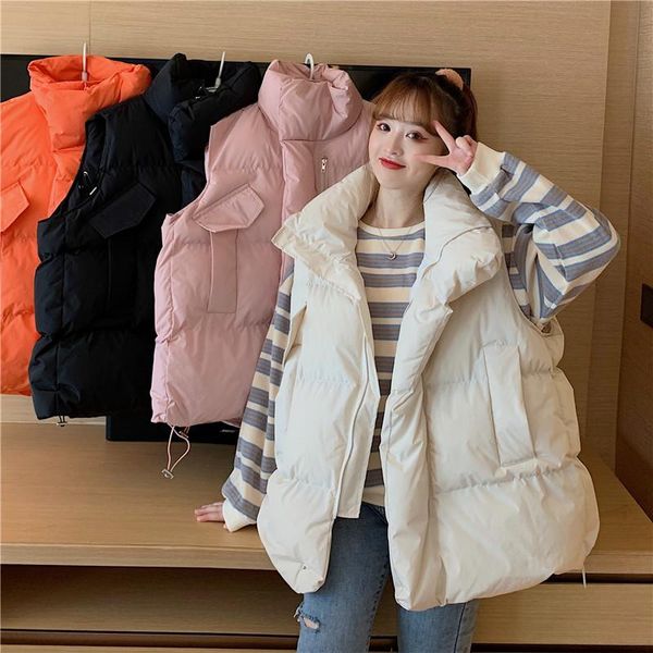 2020 women's cotton vest coat autumn winter fashion korean zipper sleeveless thicken waistcoats jacket ladies chaleco mujer, Black;white
2020 women's cotton vest coat autumn winter fashion korean zipper sleeveless thicken waistcoats jacket ladies chaleco mujer, Black;white