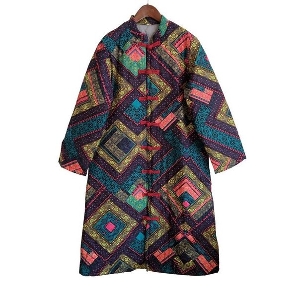 women's down & parkas johnature women vintage stand button print floral coats 2021 winter chinese style warm female clothes loose, Black
women's down & parkas johnature women vintage stand button print floral coats 2021 winter chinese style warm female clothes loose, Black