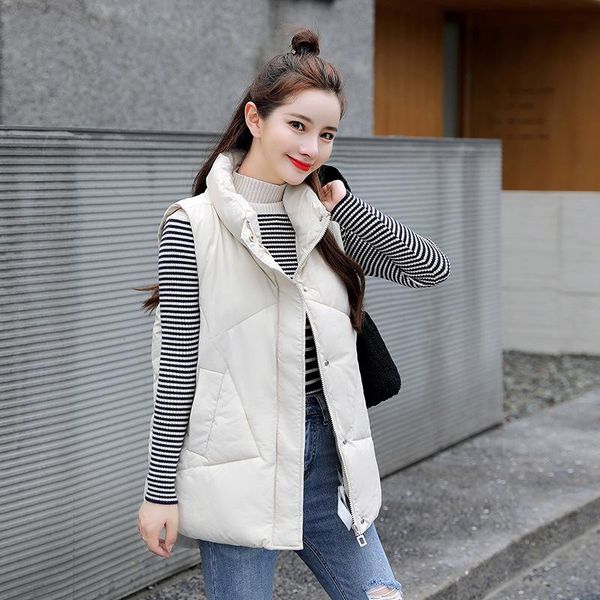 women's vests stand collar short autumn women winter cotton padded jacket sleeveless female hooded waistcoat vest, Black;white
women's vests stand collar short autumn women winter cotton padded jacket sleeveless female hooded waistcoat vest, Black;white