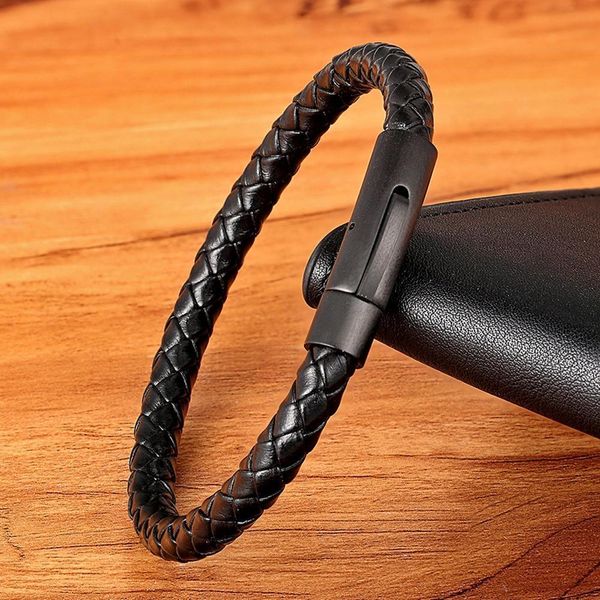 xqni new classic style men leather bracelet simple black stainless steel button neutral accessories hand woven jewelry gifts h jllzbw, Golden;silver
xqni new classic style men leather bracelet simple black stainless steel button neutral accessories hand woven jewelry gifts h jllzbw, Golden;silver