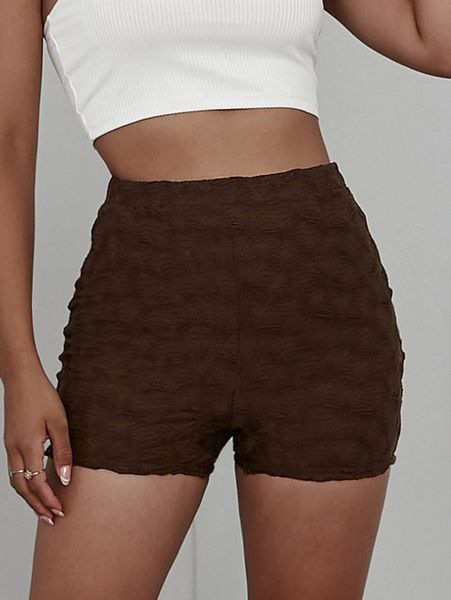 high waist textured biker shorts g4so#, Black