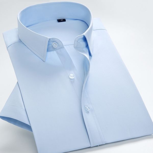 men's summer short sleeve solid basic dress shirts regular fit comfortable soft twill work office formal business shirt, White;black
men's summer short sleeve solid basic dress shirts regular fit comfortable soft twill work office formal business shirt, White;black