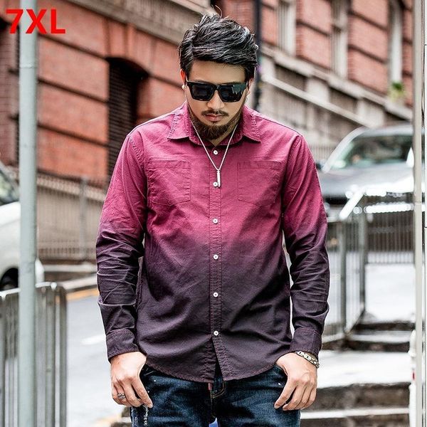 plus man gradient cotton primer tide large size shirt long-sleeved men 7xl 6xl 5xl 4xl, White;black
plus man gradient cotton primer tide large size shirt long-sleeved men 7xl 6xl 5xl 4xl, White;black