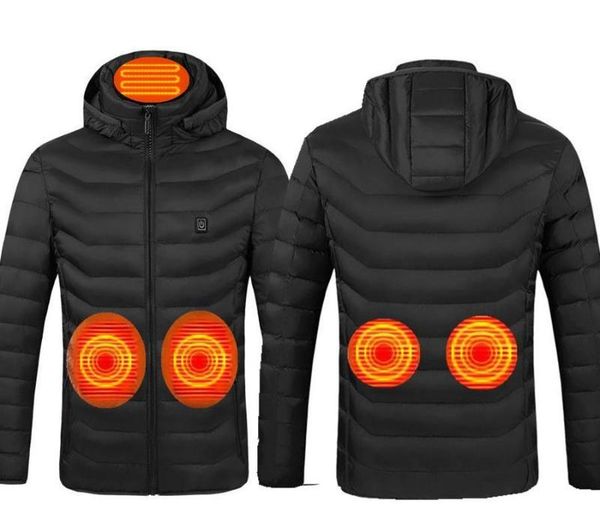 men winter jacket warm usb infrared five parts heating jacket men smart thermostat solid color hooded heated parkas, Black
men winter jacket warm usb infrared five parts heating jacket men smart thermostat solid color hooded heated parkas, Black