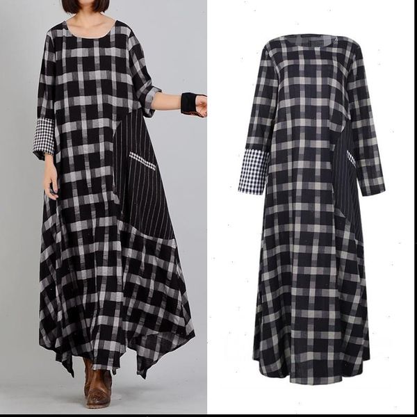 plus size women check patchwork dress vintage plaid sundress spring long sleeve maxi vestidos female striped shirt robe, Black;gray
plus size women check patchwork dress vintage plaid sundress spring long sleeve maxi vestidos female striped shirt robe, Black;gray