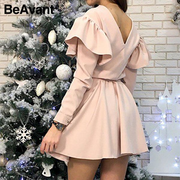 beavant elegant ruffle dress women chic backless aline mini dress for ladies autumn winter casual solid color mini, Black;gray
beavant elegant ruffle dress women chic backless aline mini dress for ladies autumn winter casual solid color mini, Black;gray