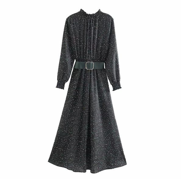 stylish elegant print pleated maxi dress elastic waist sashes female dress office wear ankle length dresses, Black;gray
stylish elegant print pleated maxi dress elastic waist sashes female dress office wear ankle length dresses, Black;gray