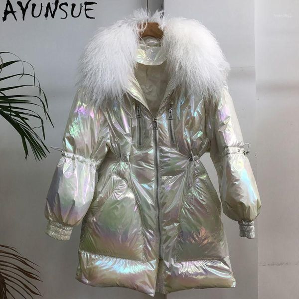 ayunsue women's winter down jacket shiny long duck down coat female fashion wool collar warm parkas casaco feminino inverno1, Black
ayunsue women's winter down jacket shiny long duck down coat female fashion wool collar warm parkas casaco feminino inverno1, Black