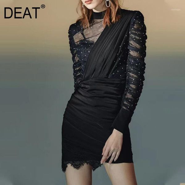 deat 2020 new turtlenck full sleeves mesh pleated pullover covered hips dress mini length vestido polka dots wn46701l1, Black;gray
deat 2020 new turtlenck full sleeves mesh pleated pullover covered hips dress mini length vestido polka dots wn46701l1, Black;gray