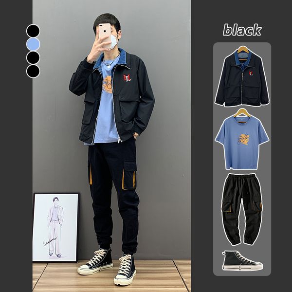 spring 2020 new suit men's two piece loose casual jacket youth student's trendy coat on clothes
spring 2020 new suit men's two piece loose casual jacket youth student's trendy coat on clothes