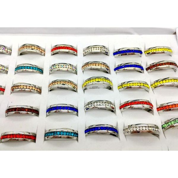 wholesale lots 36pcs women's stainless steel fashion jewelry ring multicolor diamond band rings women wedding wmtnpv queen66, Silver
wholesale lots 36pcs women's stainless steel fashion jewelry ring multicolor diamond band rings women wedding wmtnpv queen66, Silver