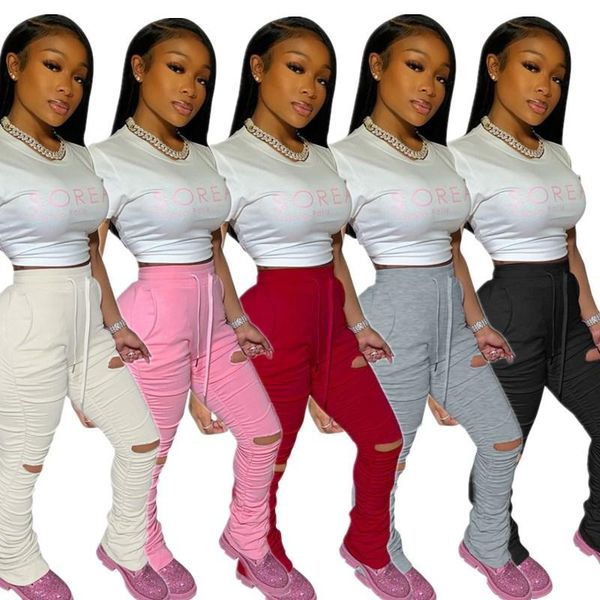 2020 fashion casual micro-wrinkle ripped pants t-shirt suit two-piece women's clothing, Black;white
2020 fashion casual micro-wrinkle ripped pants t-shirt suit two-piece women's clothing, Black;white
