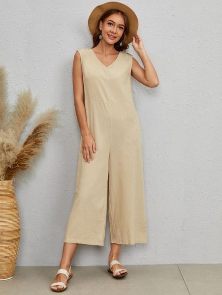 emery rose solid wide leg tank jumpsuit 86aw#, White
emery rose solid wide leg tank jumpsuit 86aw#, White