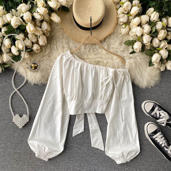 2021 new female singiny off the shoulder shirt design neck twisted drawstring puff fashion streetwear blouses tbr5, White
2021 new female singiny off the shoulder shirt design neck twisted drawstring puff fashion streetwear blouses tbr5, White