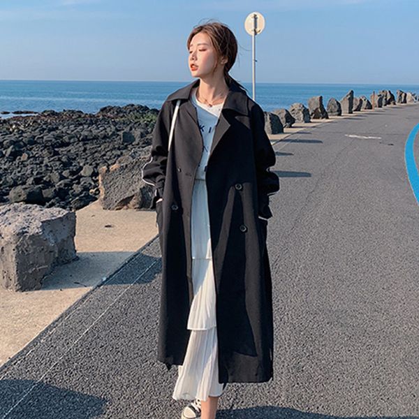 casual women's autumn x-long trench coat with sashes coats ladies black chic double breasted turn down collar outwear female 1031, Tan;black
casual women's autumn x-long trench coat with sashes coats ladies black chic double breasted turn down collar outwear female 1031, Tan;black