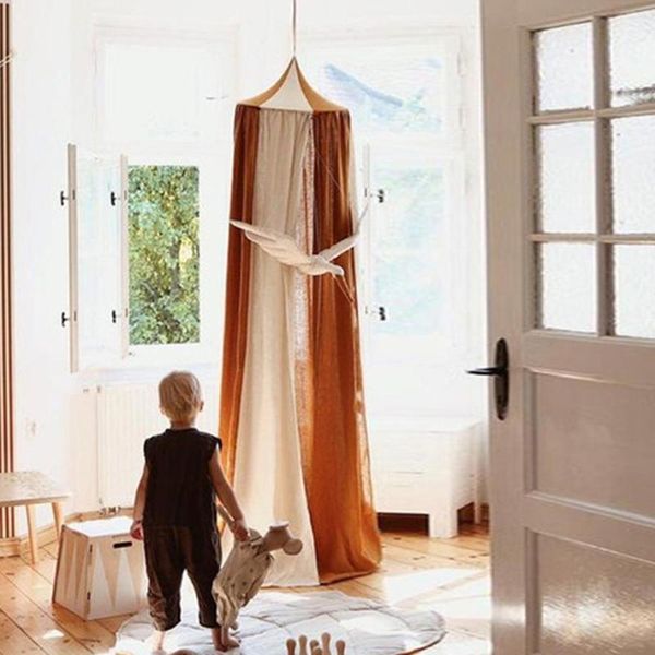 mosquito net bed canopy nordic kid baby color block round dome hanging play tent1
mosquito net bed canopy nordic kid baby color block round dome hanging play tent1