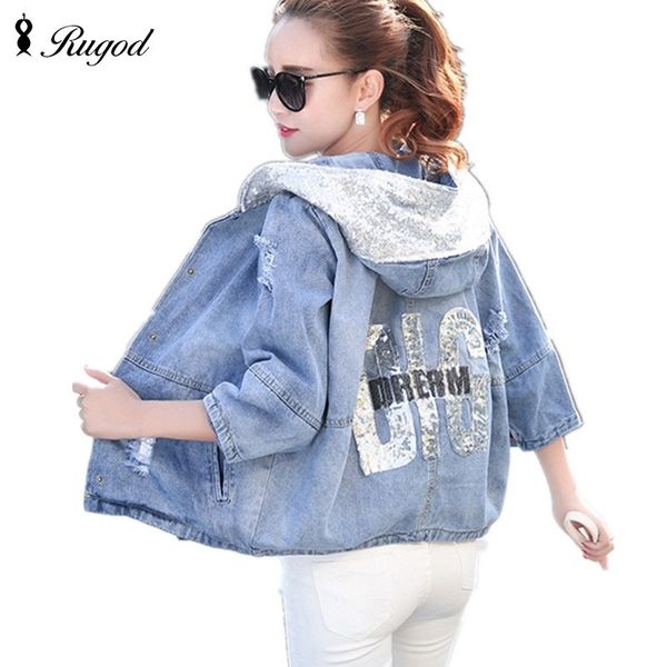 rugod spring autumn women denim jacket girls casual loose ripped hole jeans coat female plus size hooded outerwear bomber jacket y200101, Black;brown
rugod spring autumn women denim jacket girls casual loose ripped hole jeans coat female plus size hooded outerwear bomber jacket y200101, Black;brown