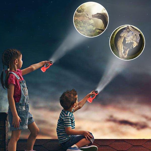 24 Patterns Flashlight Children Toys Cartoon Dinosaur Projector Lamp Early Enlightenment Education Kids Toy