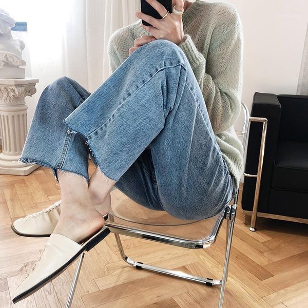 summer new loose korean style women's burr wide leg jeans straight mop pants length pants1, Blue
summer new loose korean style women's burr wide leg jeans straight mop pants length pants1, Blue