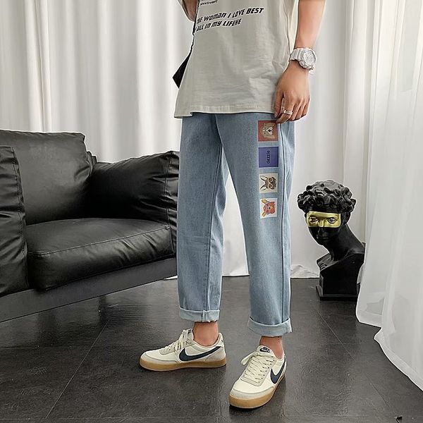 dpho5 fashion fashion men's and jeans brand loose korean jeans straight tube casual printed student cartoon cec capris i23le, Blue
dpho5 fashion fashion men's and jeans brand loose korean jeans straight tube casual printed student cartoon cec capris i23le, Blue