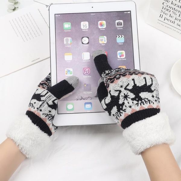 five fingers gloves thick cashmere winter knitted for women snowflake pattern full finger skiing & touch screen glove, Blue;gray
five fingers gloves thick cashmere winter knitted for women snowflake pattern full finger skiing & touch screen glove, Blue;gray