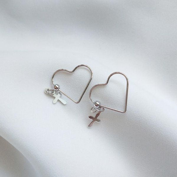 hoop & huggie dainty 925 sterling silver hollow heart cross dangle charm earrings bridesmaid religious christian statement, Golden;silver
hoop & huggie dainty 925 sterling silver hollow heart cross dangle charm earrings bridesmaid religious christian statement, Golden;silver