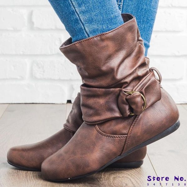 women mid-calf boots flats shoe chaussure pu leather gladiator round toe flat casual shoes woman zapatos mujer sapato hp2272, Black
women mid-calf boots flats shoe chaussure pu leather gladiator round toe flat casual shoes woman zapatos mujer sapato hp2272, Black