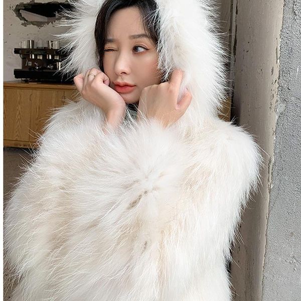 winter raccoon dog fur double woven fur coat women short thickened encryption new hooded jacket young style white outwear1, Black
winter raccoon dog fur double woven fur coat women short thickened encryption new hooded jacket young style white outwear1, Black