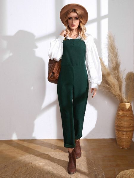 emery rose solid overall jumpsuit without blouse e4c3#, White
emery rose solid overall jumpsuit without blouse e4c3#, White