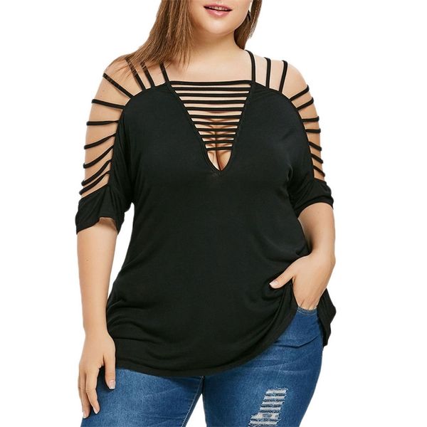 women's blouse wine 4xl 5xl plus size shirt fashion womens hollow out v-neck cut out strappy blusas mujer de moda y200402, White
women's blouse wine 4xl 5xl plus size shirt fashion womens hollow out v-neck cut out strappy blusas mujer de moda y200402, White
