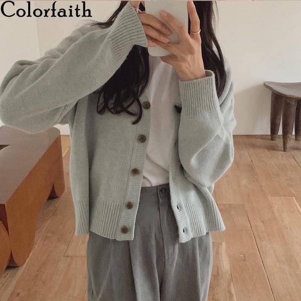 women's knits & tees colorfaith 2021 autumn winter sweaters v-neck knitted buttons short cardigans elegant korean lady knitwear swc1920, White
women's knits & tees colorfaith 2021 autumn winter sweaters v-neck knitted buttons short cardigans elegant korean lady knitwear swc1920, White