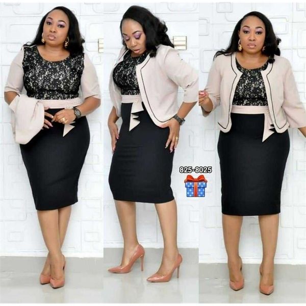 african clothes lace patchwork two piece set women elegant blazer&lace pencil dress office lady plus size y200805, Black;pink
african clothes lace patchwork two piece set women elegant blazer&lace pencil dress office lady plus size y200805, Black;pink