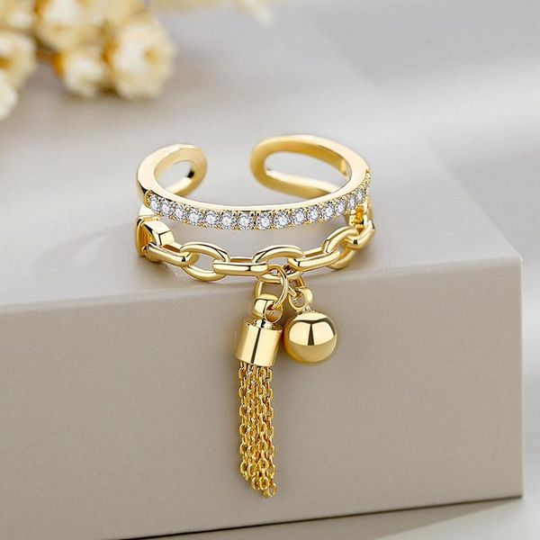 zhouyang tassel pendant open rings for women chinese style little ball zircon double layer 2 color gifts fashion jewelry kbr383, Golden;silver
zhouyang tassel pendant open rings for women chinese style little ball zircon double layer 2 color gifts fashion jewelry kbr383, Golden;silver