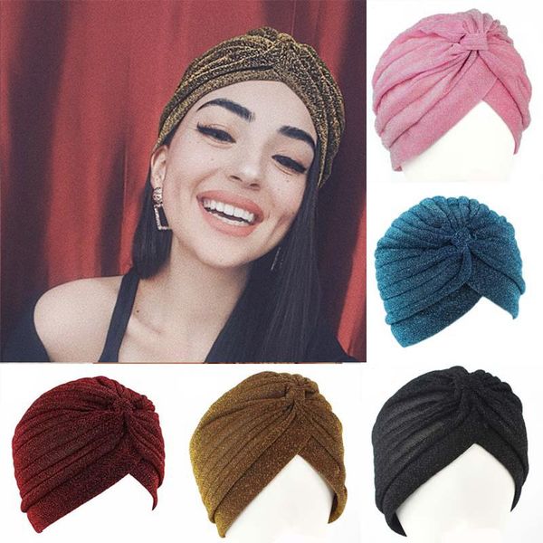 beanie/skull caps shiny silver gold knot twist turban hat women lady autumn winter warm beanie casual solid color muslim cap, Blue;gray
beanie/skull caps shiny silver gold knot twist turban hat women lady autumn winter warm beanie casual solid color muslim cap, Blue;gray