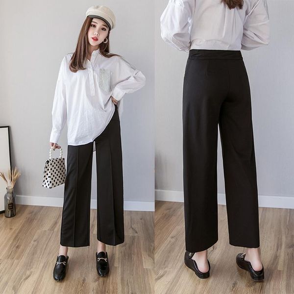 length thin wide leg maternity pants elastic waist belly trousers clothes for pregnant women formal work pregnancy, White
length thin wide leg maternity pants elastic waist belly trousers clothes for pregnant women formal work pregnancy, White