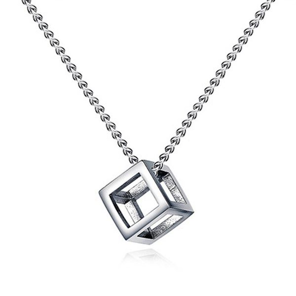 retro titanium steel hollow cube pendant necklace unique cube design long chain necklace men women fashion wild, Silver
retro titanium steel hollow cube pendant necklace unique cube design long chain necklace men women fashion wild, Silver