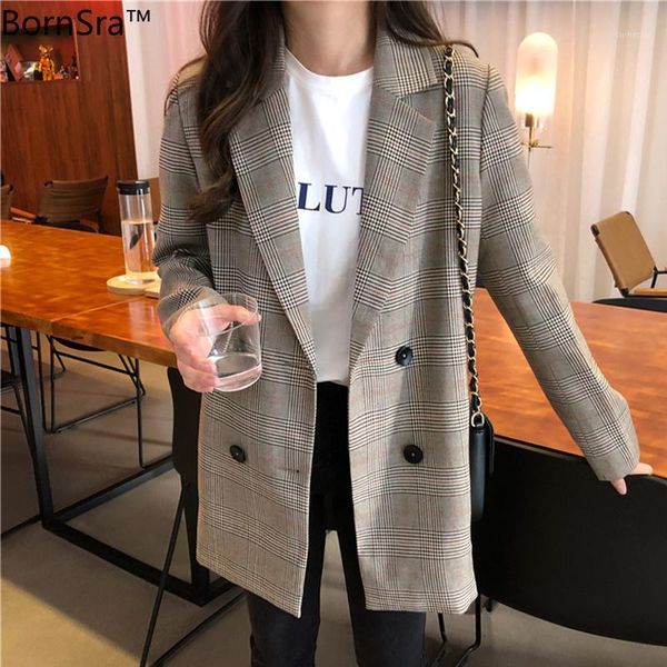 bornsra 2020 casual pockets female suits coat office ladies notched collar plaid women blazer double breasted autumn jacket1, White;black
bornsra 2020 casual pockets female suits coat office ladies notched collar plaid women blazer double breasted autumn jacket1, White;black
