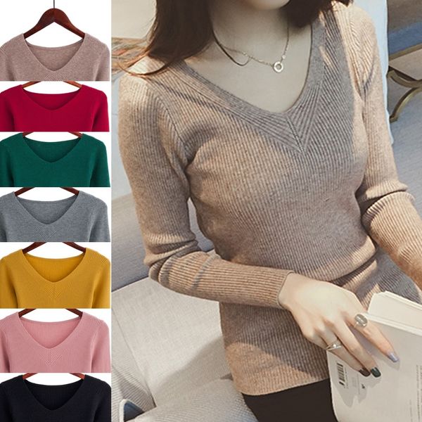 2020 spring and autumn new korean style v-neck solid color slim fit long sleeve sweater sweaterbottomed sweater women's hair okcxs, White;black
2020 spring and autumn new korean style v-neck solid color slim fit long sleeve sweater sweaterbottomed sweater women's hair okcxs, White;black