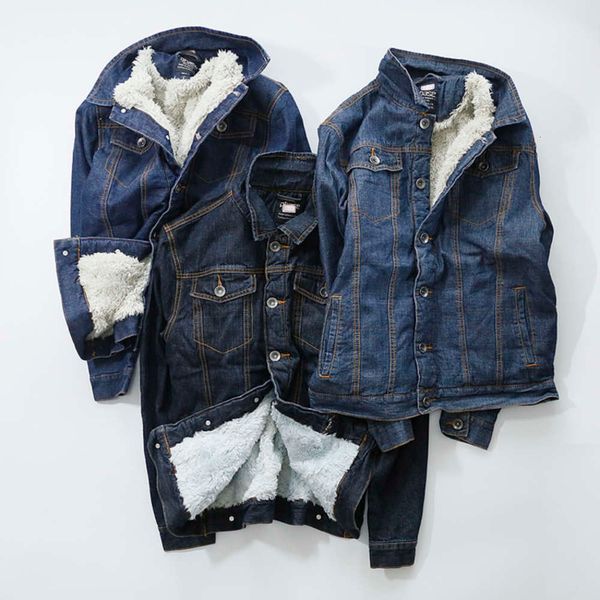 warm autumn and winter cashmere denim jacket american tooling casual cotton thick coat men ing, Black;brown
warm autumn and winter cashmere denim jacket american tooling casual cotton thick coat men ing, Black;brown