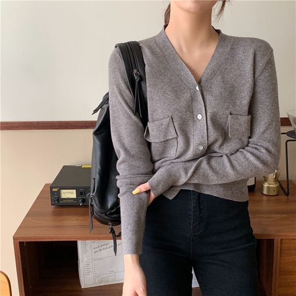 2021 New 3 colour autumn Korean style woman street v neck cardigan female sweater long sleeve tops (r99443 TIAG, White;black
2021 New 3 colour autumn Korean style woman street v neck cardigan female sweater long sleeve tops (r99443 TIAG, White;black