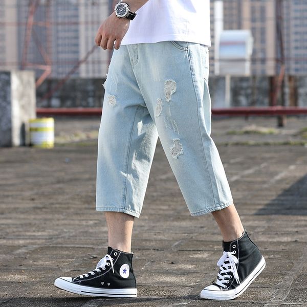 gnpol men's hole-breaking shorts and jeans tooling cropped jeans washed fashion korean large size loose wide leg casual shorts brand st, Blue
gnpol men's hole-breaking shorts and jeans tooling cropped jeans washed fashion korean large size loose wide leg casual shorts brand st, Blue