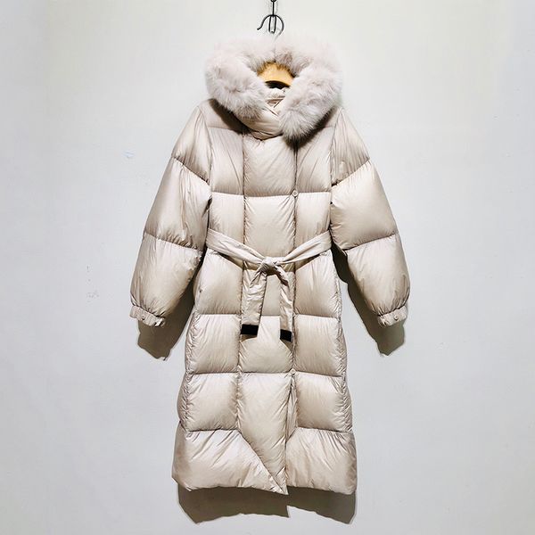 2020 jacket new female straight tube belt goose-type robe down women's coat detachable hair collar se7i, Black
2020 jacket new female straight tube belt goose-type robe down women's coat detachable hair collar se7i, Black