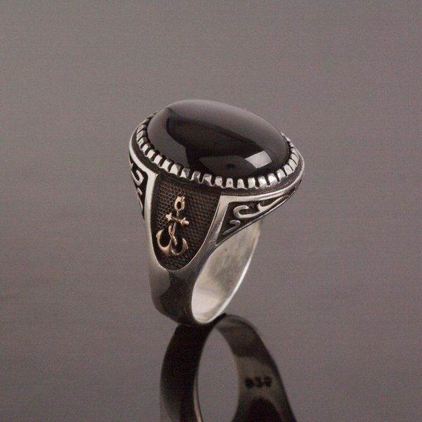 cluster rings 925 sterling black onyx stone ship anchor pattern silver ring fashion turkish quality handmade jawelery, Golden;silver
cluster rings 925 sterling black onyx stone ship anchor pattern silver ring fashion turkish quality handmade jawelery, Golden;silver
