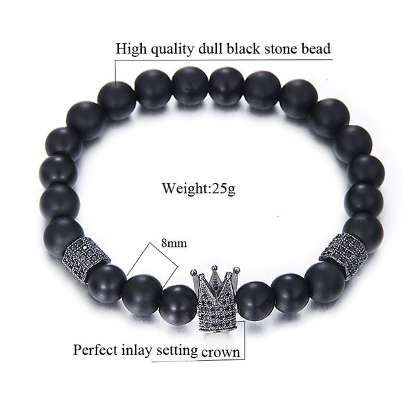 cz luxury black micro pave zirconia gold king crown charm men dull polish matte stone bead bracelet handmad vcn9
cz luxury black micro pave zirconia gold king crown charm men dull polish matte stone bead bracelet handmad vcn9