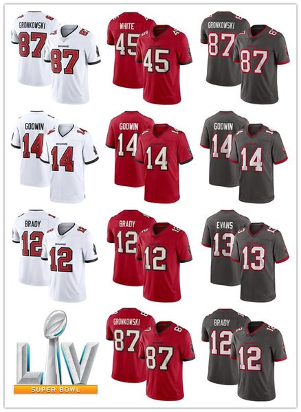 men womens tampa bay buccaneers 12 tom brady 45 devin white 87 rob gronkowski 14 chris godwin 13 mike evans football jerseys, Black;red
men womens tampa bay buccaneers 12 tom brady 45 devin white 87 rob gronkowski 14 chris godwin 13 mike evans football jerseys, Black;red